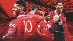 Marcus Rashford nằm trong Top 5 ‘số 10’ hay nhất của MU